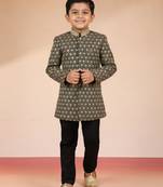 black rayon indowestern set 