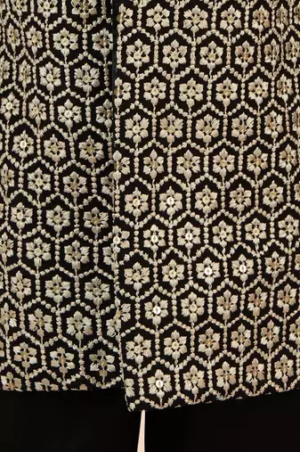 black rayon indowestern set 