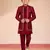 maroon silk blend indowestern set 