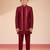 maroon silk blend indowestern set 