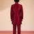 maroon silk blend indowestern set 