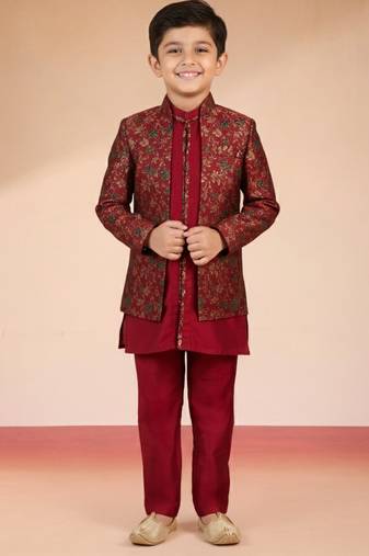 maroon viscose jacquard indo