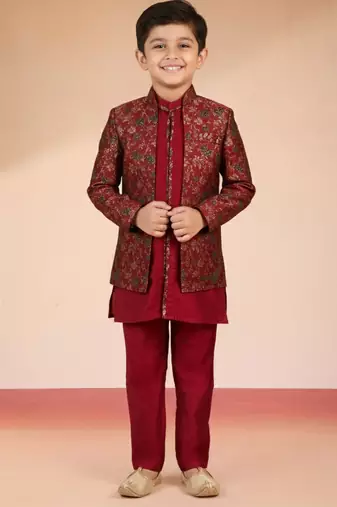 maroon viscose jacquard indo