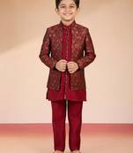 maroon viscose jacquard indo