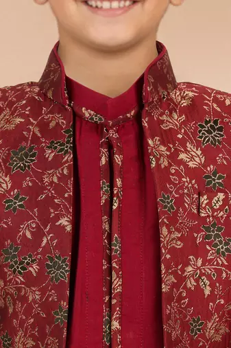 maroon viscose jacquard indo