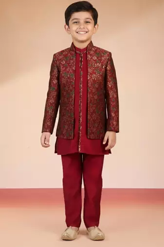maroon viscose jacquard indo