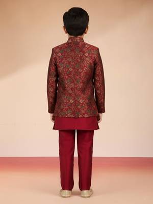 maroon viscose jacquard indo 4
