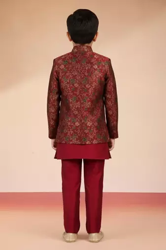maroon viscose jacquard indo