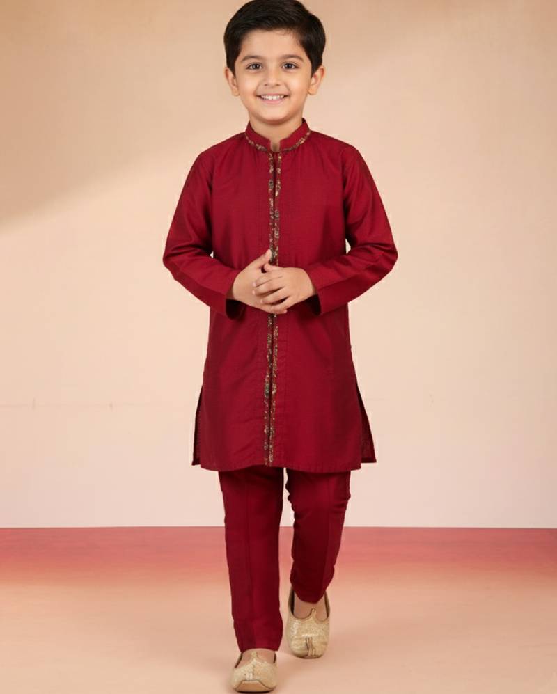 maroon viscose jacquard indo