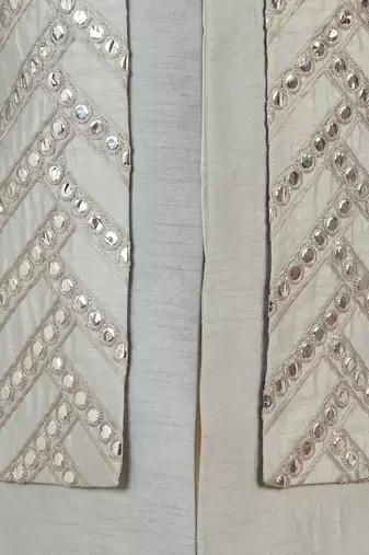 aqua silk blend indowestern set 