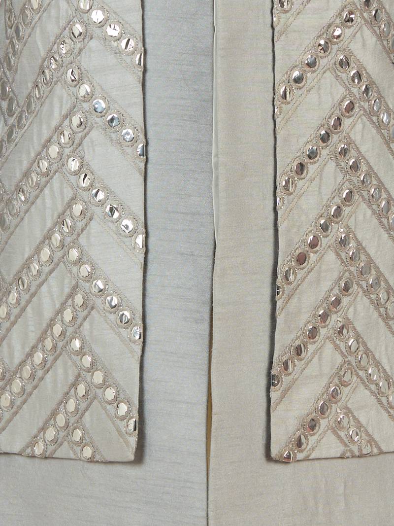 aqua silk blend indowestern set 