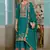 Rama green chinon silk embroidered designer palzzo suit