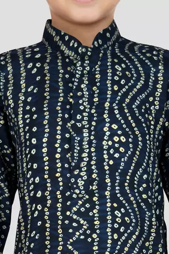 blue rayon bandhani kurta pyjama set 