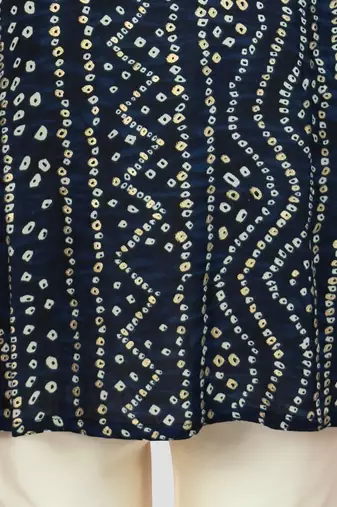 blue rayon bandhani kurta pyjama set 