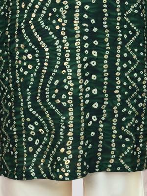 green rayon bandhani kurta pyjama set  5
