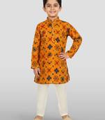 mustard rayon kurta pyjama set 