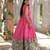 Dola Silk Printed & Embroidered Readymade Gown     Pink | 56" Length | Lightweight Festive & Ethnic Wear