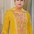 Yellow chinon silk embroidered designer palzzo suit