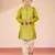 green satin kurta set 