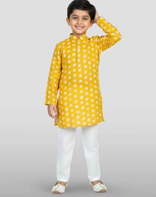 yellow linen slub kurta pyjama set  1