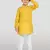 yellow linen slub kurta pyjama set 
