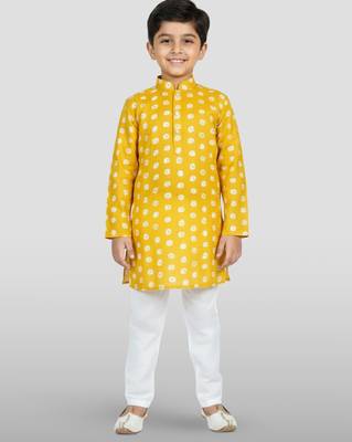 yellow linen slub kurta pyjama set  3
