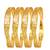 Set of 4 gold plated lotus motifs bangle set