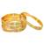 Set of 4 gold plated lotus motifs bangle set