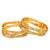 Set of 4 gold plated lotus motifs bangle set