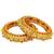 Set of 2 gold plated red stone handmade bangles