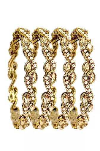 Set of 4 victorian style wave design bangles