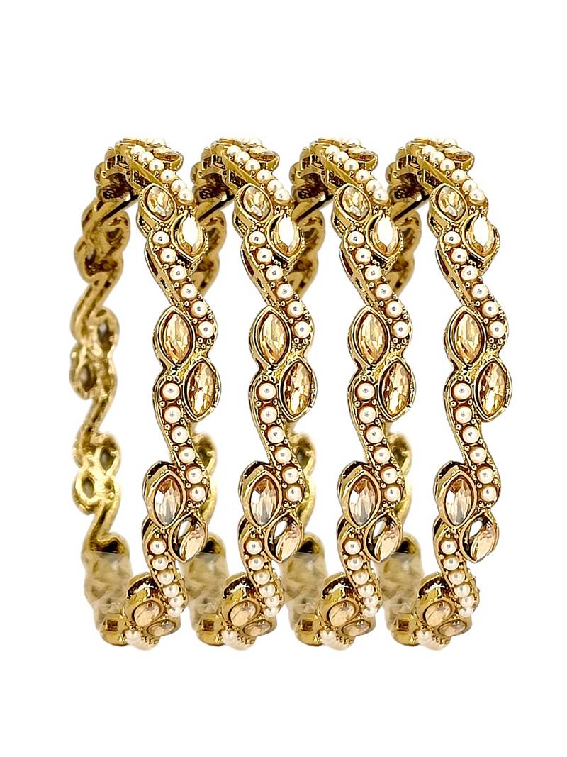 Set of 4 victorian style wave design bangles