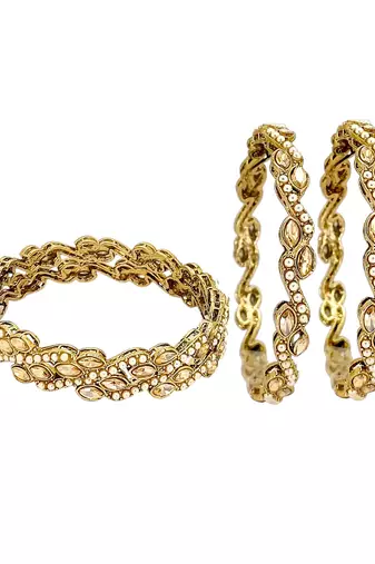 Set of 4 victorian style wave design bangles