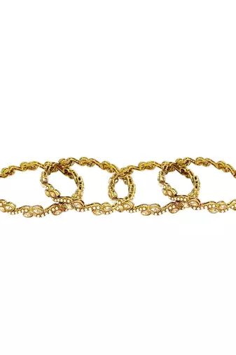 Set of 4 victorian style wave design bangles