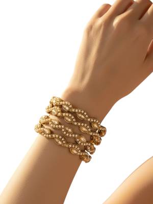 Set of 4 victorian style wave design bangles 5
