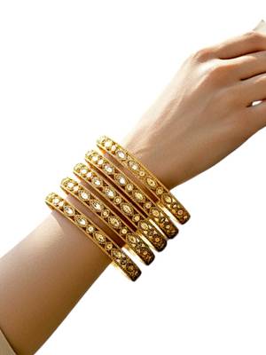 Set of 4 gold plated marquise stone bangle 5