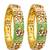 Gold plated set of 2 kundan enamel kada bangles