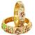 Gold plated set of 2 kundan enamel kada bangles