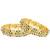Gold plated set of 2 green rajwadi bangles
