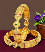 Gold plated set of 2 thushi design bangles