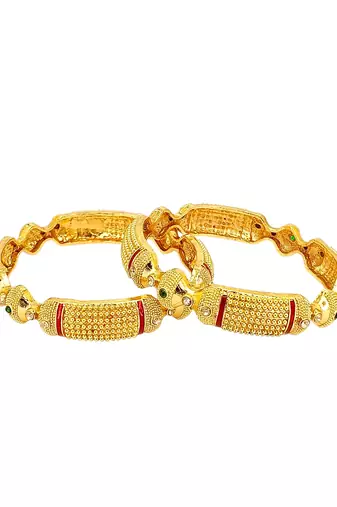 Gold plated set of 2 thushi design bangles