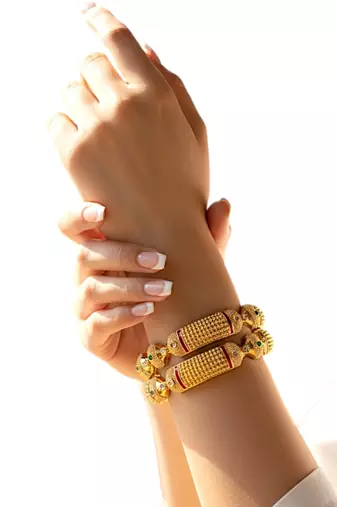 Gold plated set of 2 thushi design bangles