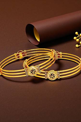 Set of 2 gold plated meenakari stylish bangles