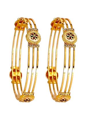 Set of 2 gold plated meenakari stylish bangles 2