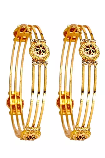 Set of 2 gold plated meenakari stylish bangles