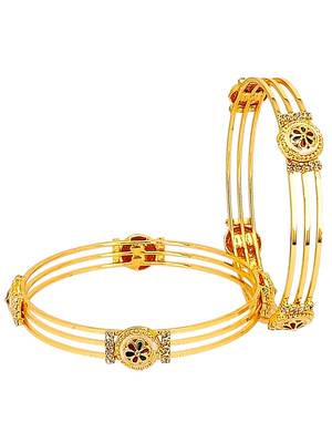 Set of 2 gold plated meenakari stylish bangles 4