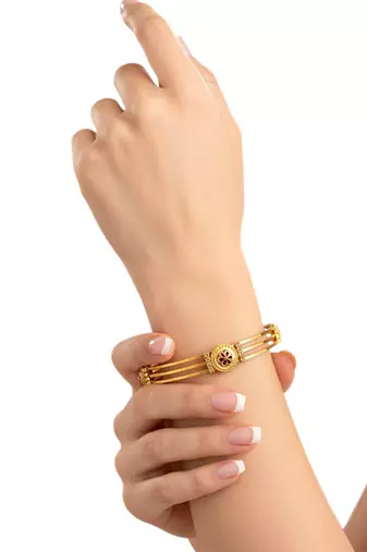 Set of 2 gold plated meenakari stylish bangles