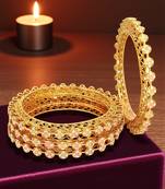 Gold plated set of 4 pastel pacheli bangle set
