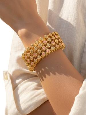 Gold plated set of 4 pastel pacheli bangle set 5