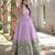 Dola Silk Printed & Embroidered Readymade Gown     Lavender | 56" Length | Light Festive & Ethnic Wear